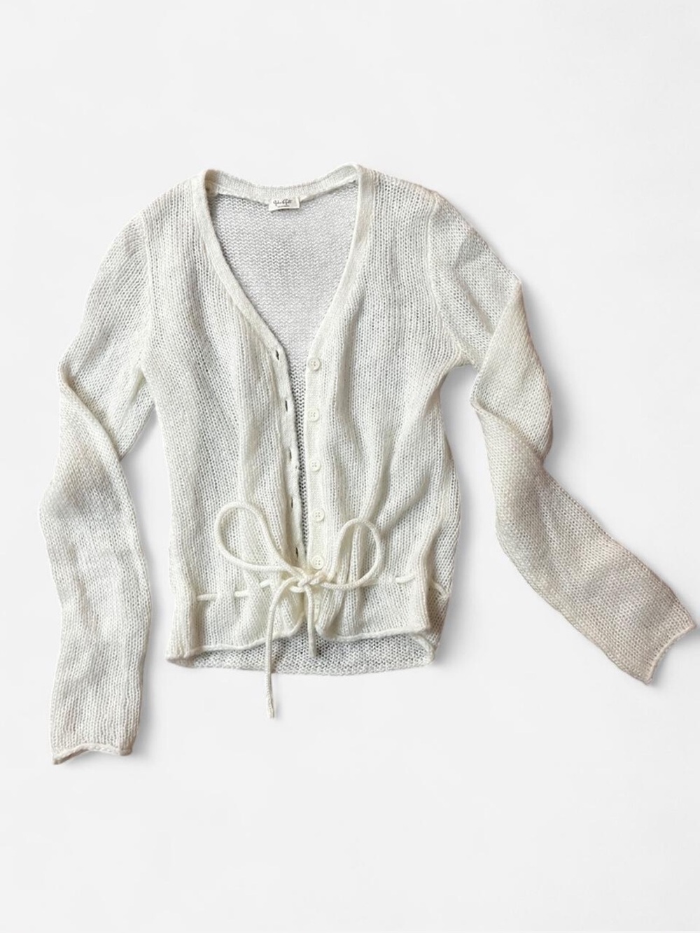 John Galt Button-Front Cardigan with Tie Waist